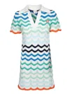 Casablanca Womens Wavy Crochet Striped Cotton-knit Mini Dress Wave In Multicolor
