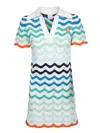 Casablanca Womens Wavy Crochet Striped Cotton-knit Mini Dress Wave In Multicolor