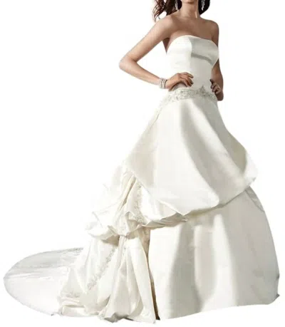 Casablanca Duchess Silk Gown In Ivory/silver In Multi