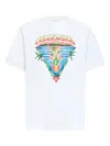 Casablanca Graphic Print Organic Cotton T-shirt With Ribbed Neckline In White