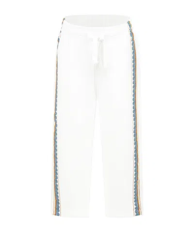 Casablanca Kids' Elastic Waist Casual Pants In White