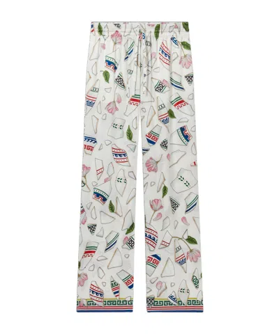 Casablanca Elastic Waist Casual Pants In White