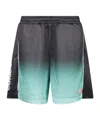 Casablanca Elastic Waistband Gradient Design Shorts In Black