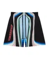 Casablanca Graphic Mountain Straight-leg Logo-print Silk-twill Drawstring Shorts In Black