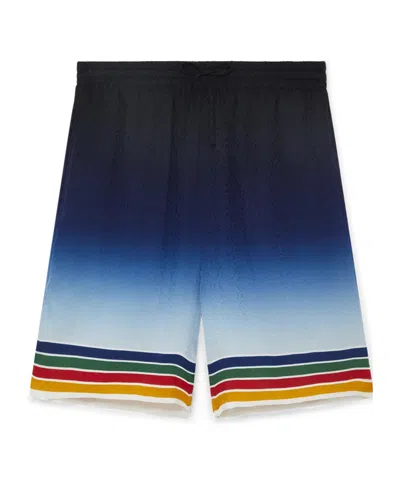 Casablanca Men's Degrade Multi-trim Silk Shorts In Studio De Musique