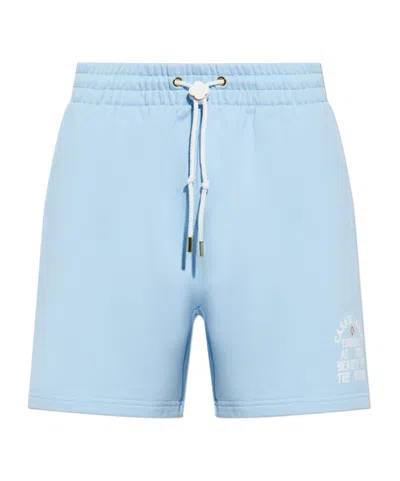 Casablanca Elastic Waist Shorts In Blue