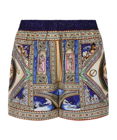 Casablanca Elastic Waist Shorts In Black