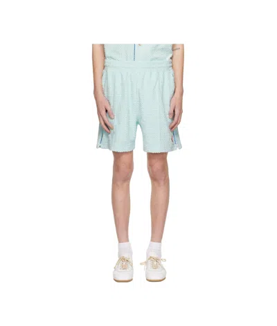 Casablanca Cotton-blend Towelling Fabric Bermuda Shorts In Blue