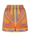 Casablanca Elastic Waist Shorts In Multicolor