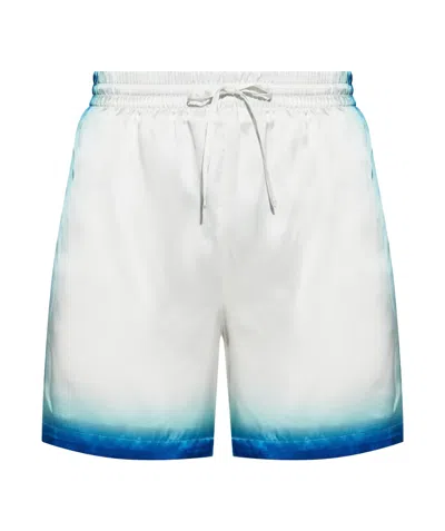 Casablanca "home Way Skate" Silk Shorts In White