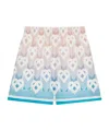 Casablanca Women Gradient Heart Monogram Silk Shorts In Blue