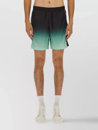 CASABLANCA ELASTIC WAISTBAND GRADIENT DESIGN SHORTS