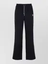 Casablanca Black Pants With All-over Embossed Monogram And Drawstring Waist In Black