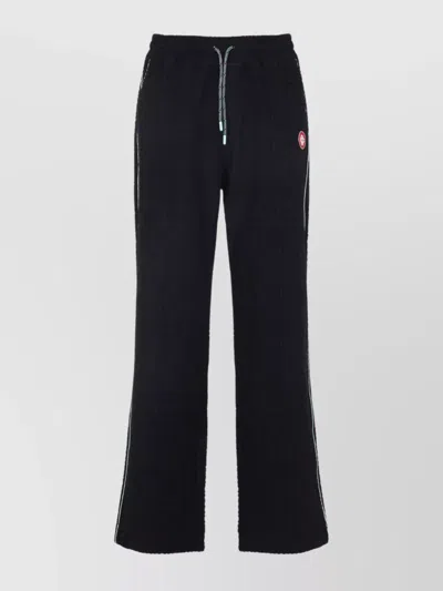 Casablanca Elastic Waistband Towelling Joggers Piping Detail In Black