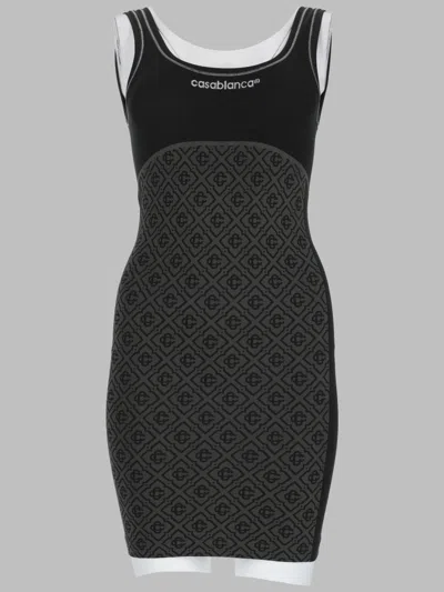 Casablanca Elegant Mini Dress For Women - Fw26 Collection In Gray