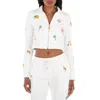 Casablanca Elements En Crayon Cropped Jacket In White