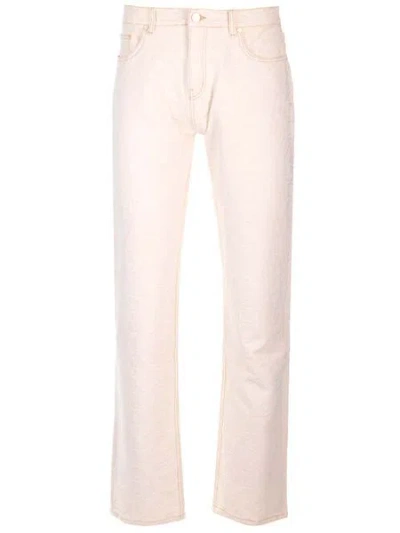 Casablanca Elevate Your Denim Look With These Luxurious Monogram-jacquard Slim Jeans In White