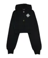 Casablanca Embellished Logo Patch Crop Hoodie In Black