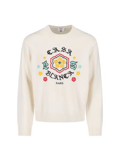 Casablanca Emblem Sweater Cream In Neutral