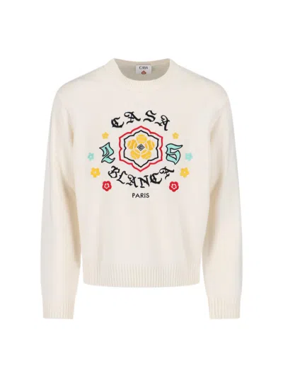 Casablanca Emblem Sweater Cream In Neutral