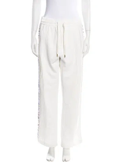 Pre-owned Casablanca Embroidered Accent Sweatpants In White