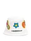 Casablanca Embroidered Bucket Hat In White