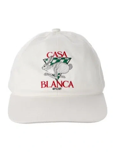 Pre-owned Casablanca Embroidered Cap In White