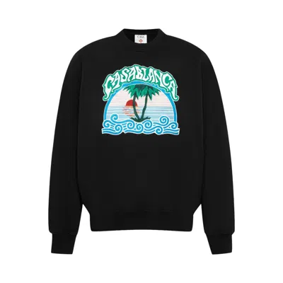 Pre-owned Casablanca Embroidered Classic Sweatshirt 'black' | Men's Size Xxl