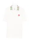 Casablanca Polo Shirt With Short Sleeves And Embroidered Collar In White