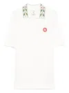 Casablanca Polo Shirt With Short Sleeves And Embroidered Collar In White