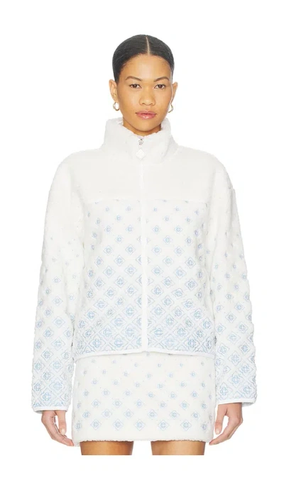 Casablanca Embroidered Fleece In White