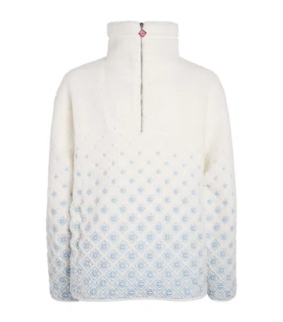 Casablanca Embroidered Gradient Fleece Jacket In White