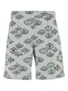 Casablanca Embroidered Stretch Jacquard Bermuda Shorts In Gray