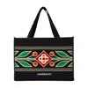 Casablanca Embroidered Knit Shopper Bag