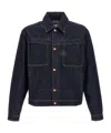 Casablanca Embroidered Logo Denim Jacket In Black