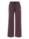 Casablanca Dragonfly Floral Embroidery Jogging Pants In Burgundy