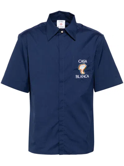 Casablanca Hemd Mit Logo-stickerei In Blau