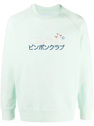 Casablanca Embroidered-logo Sweatshirt In Grün