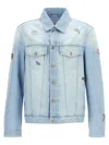 Casablanca Embroidered Motif Casual Jackets And Parka Light Blue In Blue