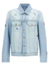 Casablanca Embroidered Motif Casual Jackets And Parka Light Blue In Blue
