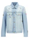 Casablanca Embroidered Motif Casual Jackets And Parka Light Blue In Blue