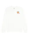 Casablanca White Cotton Sweatshirt With Contrasting Logo Patch In White