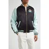 Casablanca Quilted Colour-block Satin Track Jacket In Black
