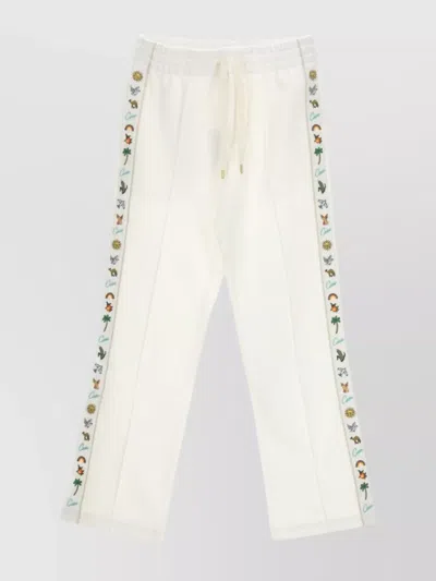 Casablanca Embroidered Satin Tape Sweatpant In Neutral