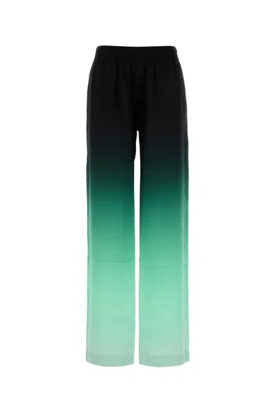 Casablanca Embroidered Satin Wide-leg Pant In Multi