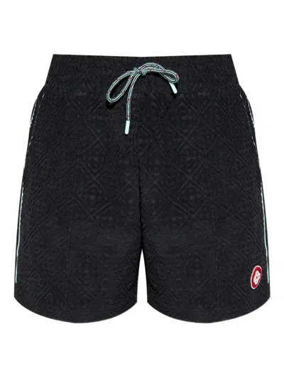 Casablanca Tailored Shorts Textured Fabric In Black