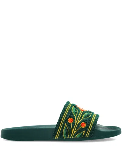 Casablanca Embroidered Slides
