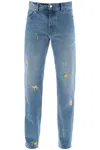 Casablanca Embroidered Straight Jeans For Men In Light Blue For Ss24 In Celeste