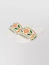 Casablanca Embroidered Terry Strap Flat Sole Sliders In Multi