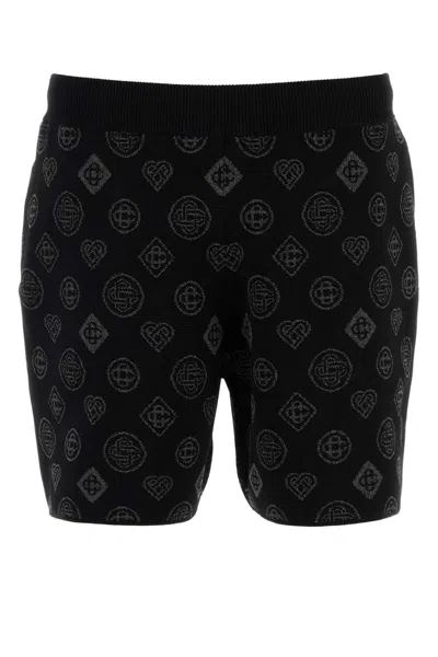 CASABLANCA EMBROIDERED STRETCH JACQUARD BERMUDA SHORTS